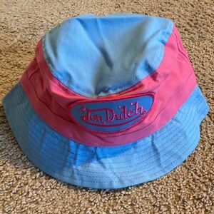 BRAND NEW Von Dutch Two-Tone Pink and Blue Bucket Hat